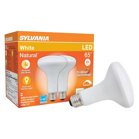 Sylvania Sylvania Natural BR30 E26 (Medium) LED Floodlight Bulb Cool White 65 Watt Equivalence 2 pk 40831